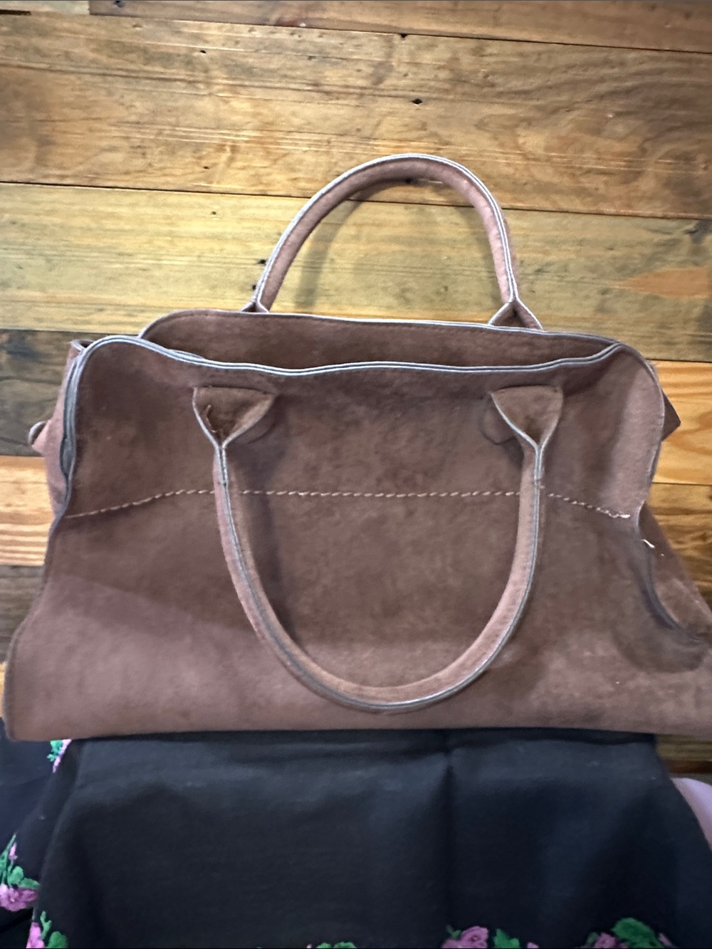 Brown Suede Women's Tote Bag - Classic Carryall